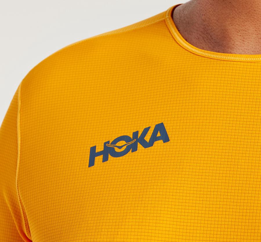 Top Hoka One One Hombre - Performance 3/4 Sleeve - Amarillo - PVN321904